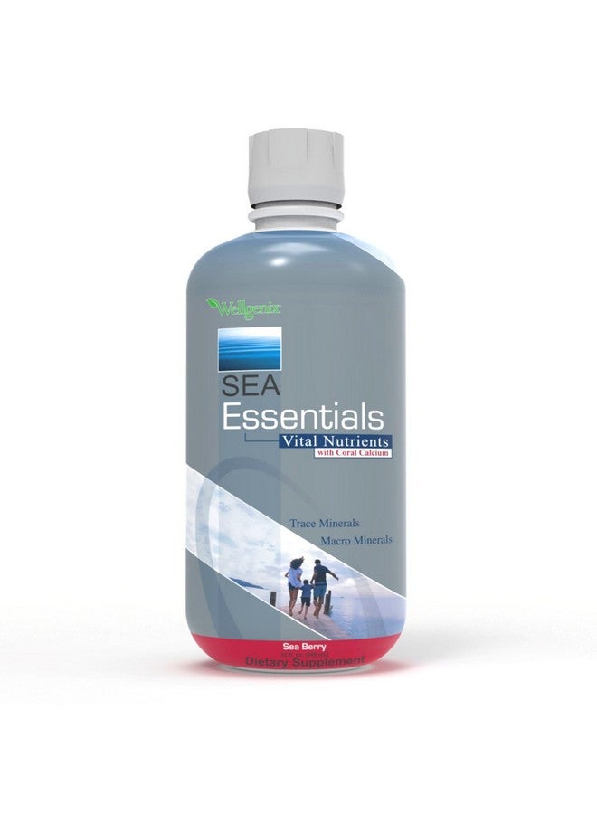 wellgenix Sea Essentials Coral Calcium Liquid Vitamin For High Absorption Nutritional Multivitamin Supplement Sea Berry Flavor (32 Oz) (1 Pack) - Image 2