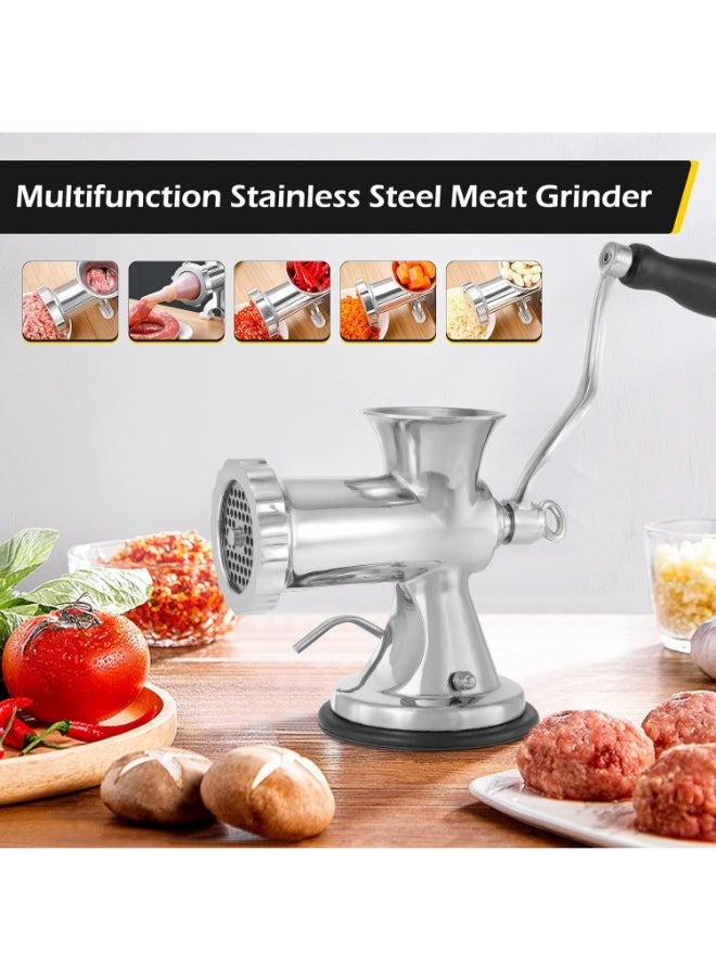 Generic Qeema Machine Stainless Steel Manual Meat Grinder Hand Crank Sausage Stuffer Mincer for Ground Beef Garlic Chili Household Grinding Machine with Easy Clean Design  - Image 2