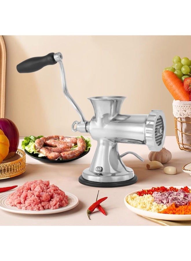 Generic Qeema Machine Stainless Steel Manual Meat Grinder Hand Crank Sausage Stuffer Mincer for Ground Beef Garlic Chili Household Grinding Machine with Easy Clean Design  - Image 4
