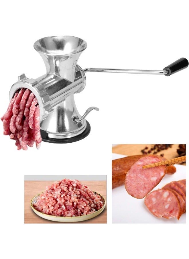Generic Qeema Machine Stainless Steel Manual Meat Grinder Hand Crank Sausage Stuffer Mincer for Ground Beef Garlic Chili Household Grinding Machine with Easy Clean Design  - Image 1