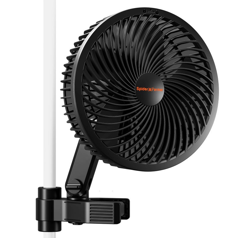 Spider Farmer New Grow Tent Clip Fan 6 EC Motor Custom 10 Dynamic Wind Speeds and 10Level Oscillation Weatherproof IP54 Powerful Airflow but Quiet for Hydroponics Circulation Cooling