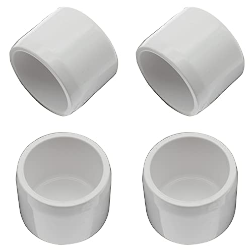 OZXNO 1 Inch PVC Pipe End Cap Fitting 4 Pcs Furniture Grade SCH40 Pipe Plug for DIY PVC Garden Shelf/Storage Shelf/Pool Hanger OZXNO - Image 1