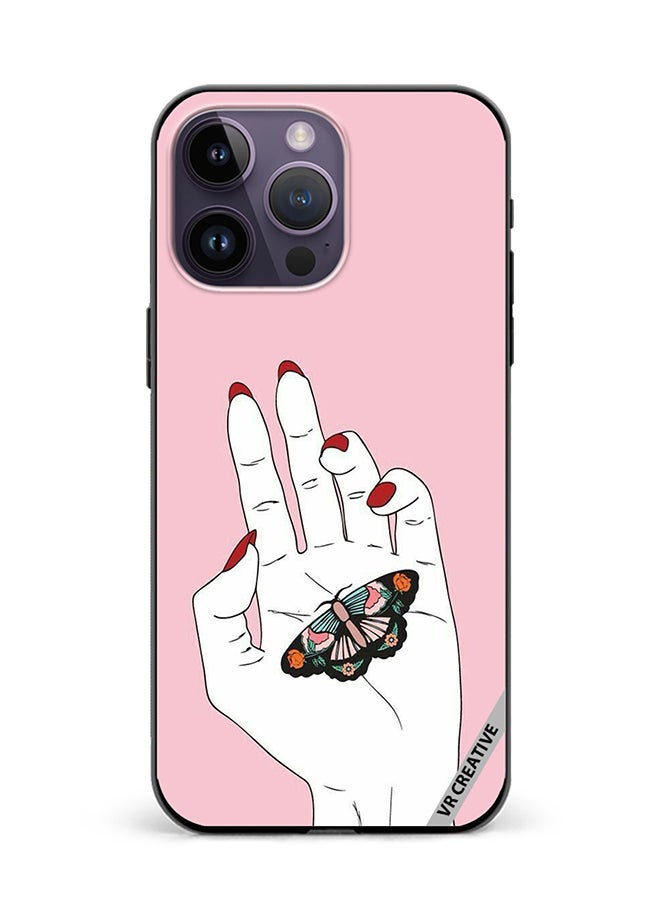 VR CREATIVE Protective Case Cover For Apple iPhone 16 Pro Max Butterfly Siting In Hand Design Multicolour