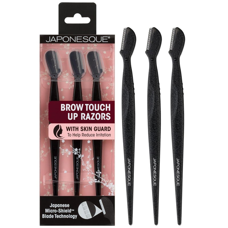 شفرات تجميل الحواجب من جاپونيسك مع شفرات فولاذية مقاومة للصدأ فائقة الحدة لإزالة الشعر غير المرغوب فيه وغطاء واقي للشفرات للتخزين الآمن