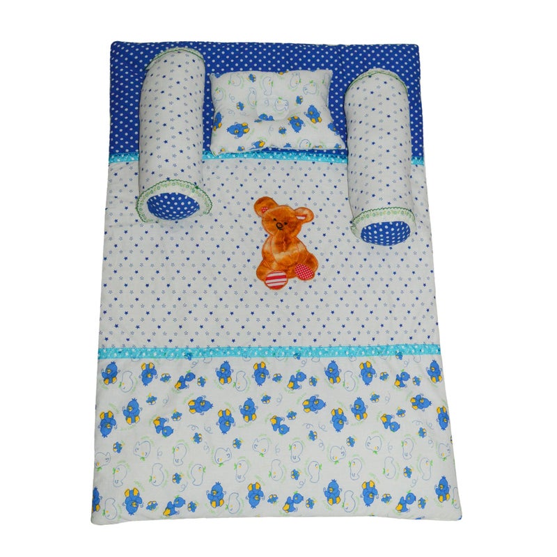 Creative Textiles Baby's Cotton Printed Foldable Bedding Set, 100 x 70 cm (Brown) Soft Cotton Material NestUltra Soft Cusioned - Image 1