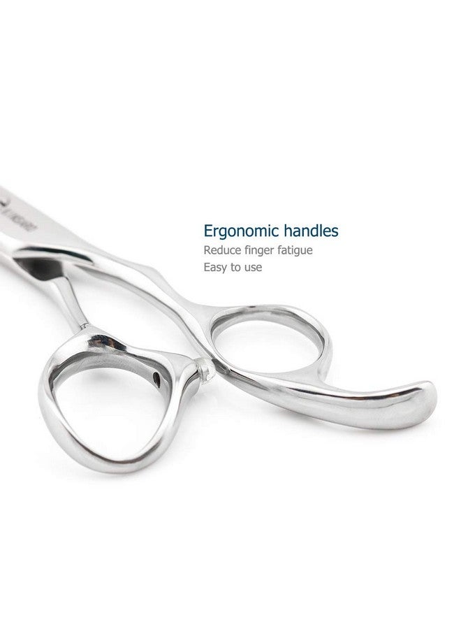 كينسارو مقص حلاق مقاس 5.5 بوصة مقص شعر مقصات شعر احترافية مقصات قص مقص قص شعر 440C مقص حلاقة مقص قص شعر شفرات محدبة فضية KINSARO - Image 5