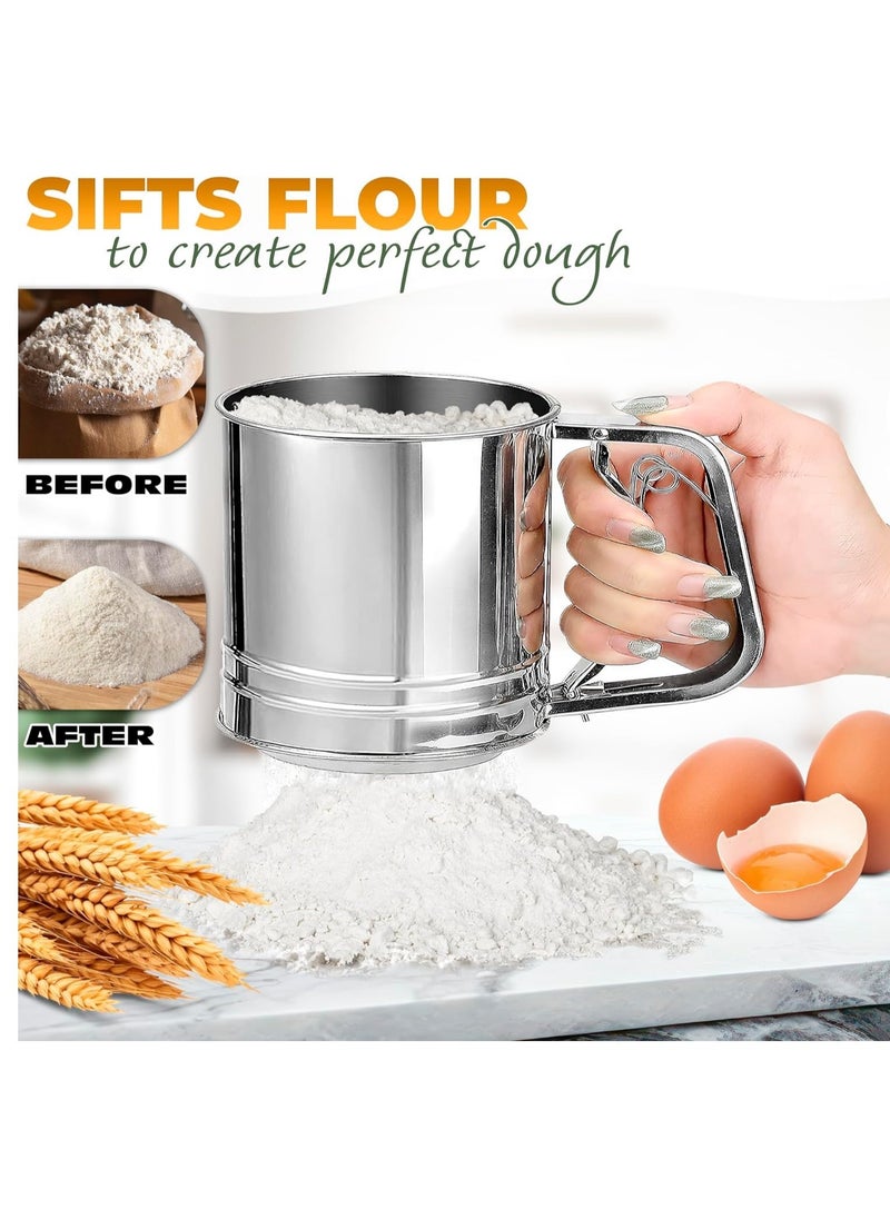 Generic - Flour Sifter Stainless Steel Large Sifter for Baking and Powdered Sugar Flour Sieve - Image 1
