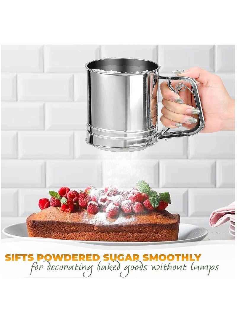 Generic - Flour Sifter Stainless Steel Large Sifter for Baking and Powdered Sugar Flour Sieve - Image 1