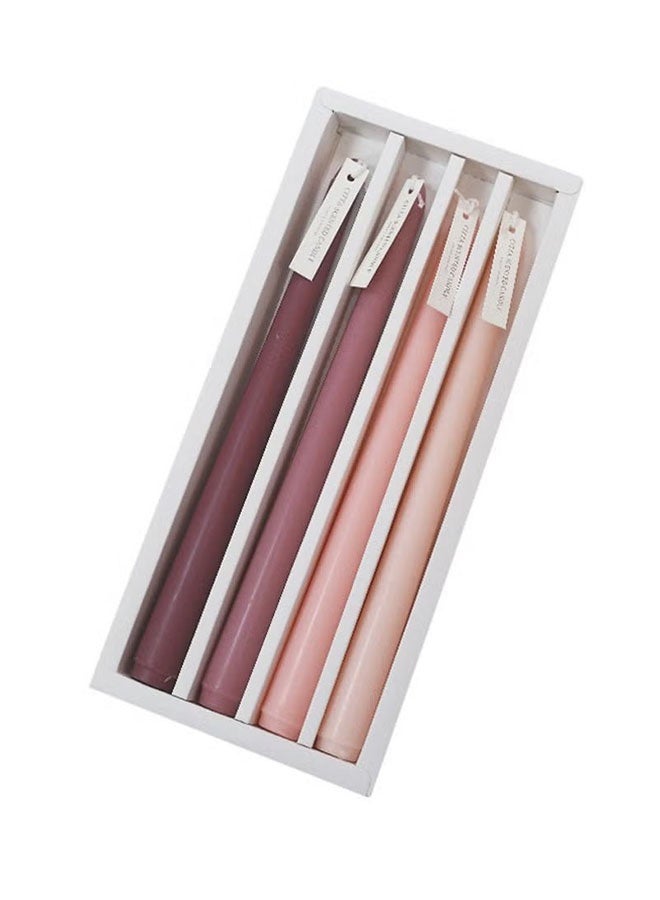 Realfrog 4 Pcs Taper Candles Romantic Rose Scent Scented Pink Gradient Color Scented Smokeless Candle Long Candles Colored Taper Candles for Decor Wedding Festival and Special Occasions 10 Inch  - Image 3
