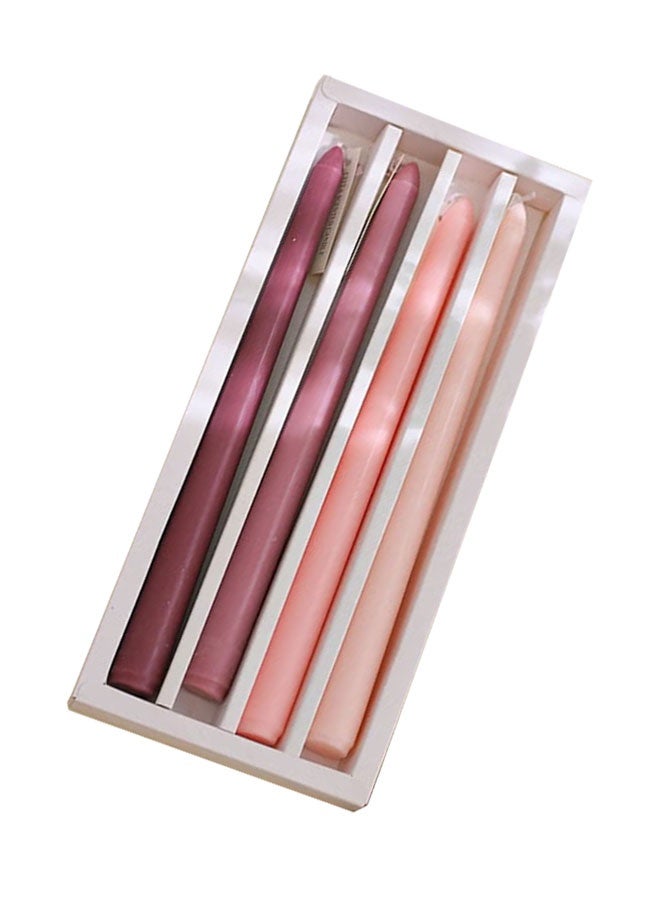 Realfrog 4 Pcs Taper Candles Romantic Rose Scent Scented Pink Gradient Color Scented Smokeless Candle Long Candles Colored Taper Candles for Decor Wedding Festival and Special Occasions 10 Inch  - Image 1