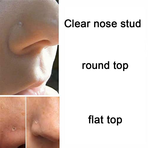 Longita 20g & 18g Plastic Nose Studs & Rings for Work & Surgery - Clear & Cartilage Earrings - Image 5