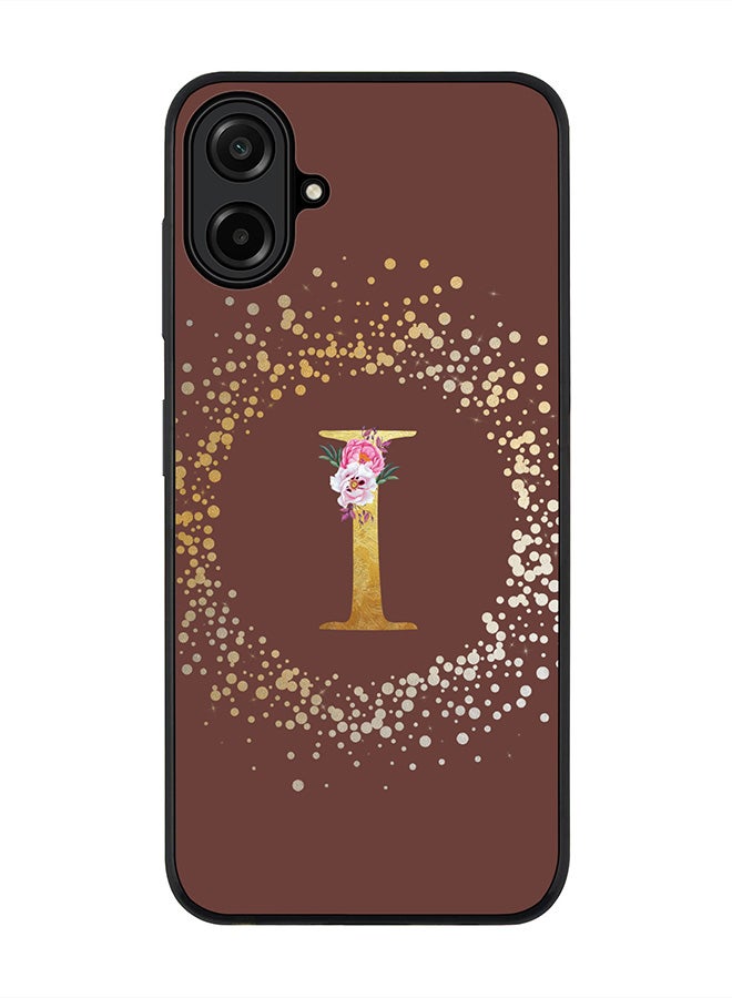 Stylizedd For Samsung Galaxy A07 4G Case,Slim fit Camera Protection, Shockproof Thin Phone cover  - Custom Monogram Floral - I  (Brown )