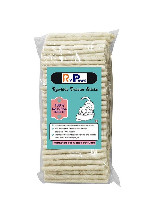 Generic Natural Twisted Rawhide Chew Sticks, Calcium Chew Sticks, Rawhide Dog Treat, White Twisted Chew-Sticks Good For All Dog Breeds Fresh & Natural (1000 Gm,Adult),Pack Of 1  - Image 1