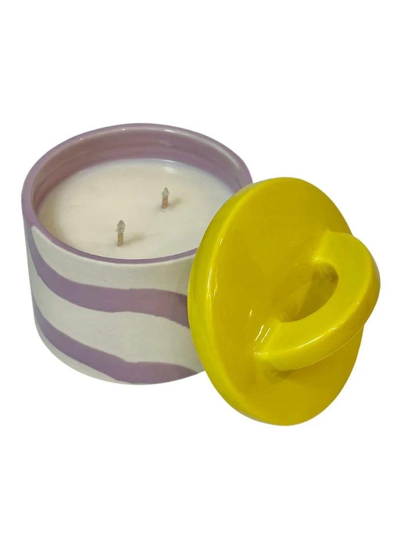 Maegen Pablo Candle - Lilac/Yellow - Water Lotus &amp; Rose (7.5oz)