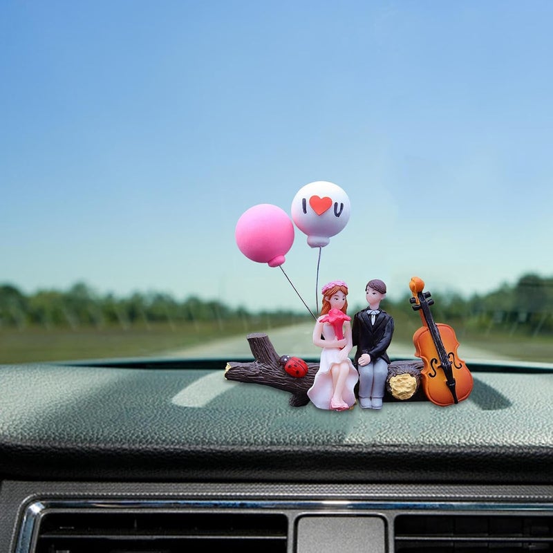 DETACHI Car Dashboard Toy | Car Dashboard Accessories | Car Decoration Items | Car Decor | Interior Dashboard Accessories | Showpiece for Desk Decoration | Car Dashboard Toys (1 Pc Couple) Fast & slow shipment compatible - Image 3