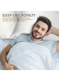 Hotel Linen Klub Hotel Linen Box Quilted Pillow Queen (50 x75cm)-Outer Cover : 125GSM Microfiber Satin FabricSoft and Glossy Finished   Filling : 700grams Soft Fiber  - Image 4