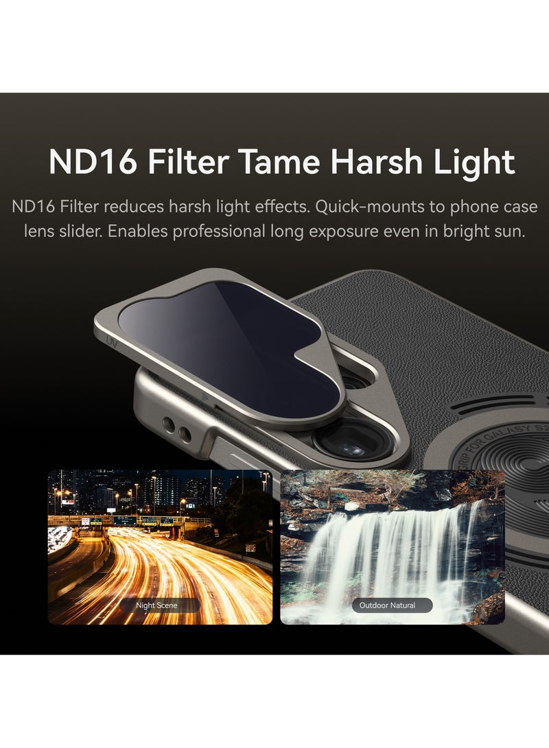 TELESIN Phone Camera Grip for Galaxy S26 Ultra, 3200mAh Magnetic Wireless Charging Smartphone Shooting Grip with ND16 Filter, Fill Light, Shutter Button and Zoom Dial - Image 5