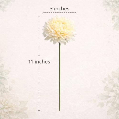 Akaar Decor's Artificial Chrysanthemum Hydrangea Ball Flower Stick for Home Decor, Office, Bedroom, Balcony, Living Room, Deepawali Decoration - Pack of 6 Flowers- Multicolor - Image 3