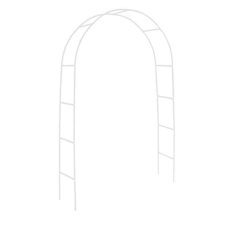 White Metal Outdoor Garden Arch - Sturdy Wear-Resistant Trellis - Easy To Install Space-Saving Plant Stand For Outdoor Gardens Wedding Ceremonies - Image 1