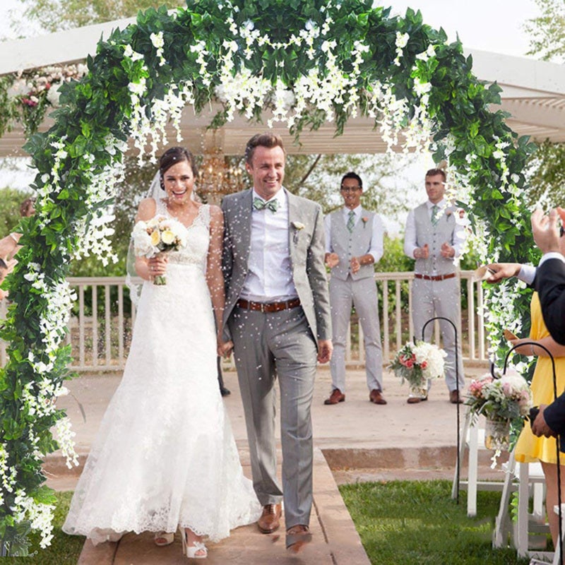 White Metal Outdoor Garden Arch - Sturdy Wear-Resistant Trellis - Easy To Install Space-Saving Plant Stand For Outdoor Gardens Wedding Ceremonies - Image 5