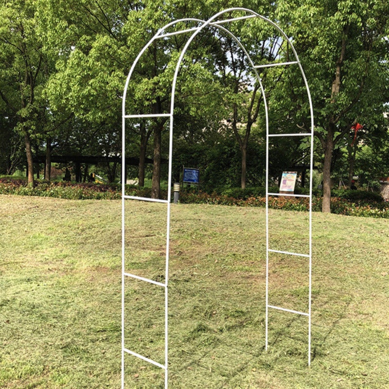 White Metal Outdoor Garden Arch - Sturdy Wear-Resistant Trellis - Easy To Install Space-Saving Plant Stand For Outdoor Gardens Wedding Ceremonies - Image 2