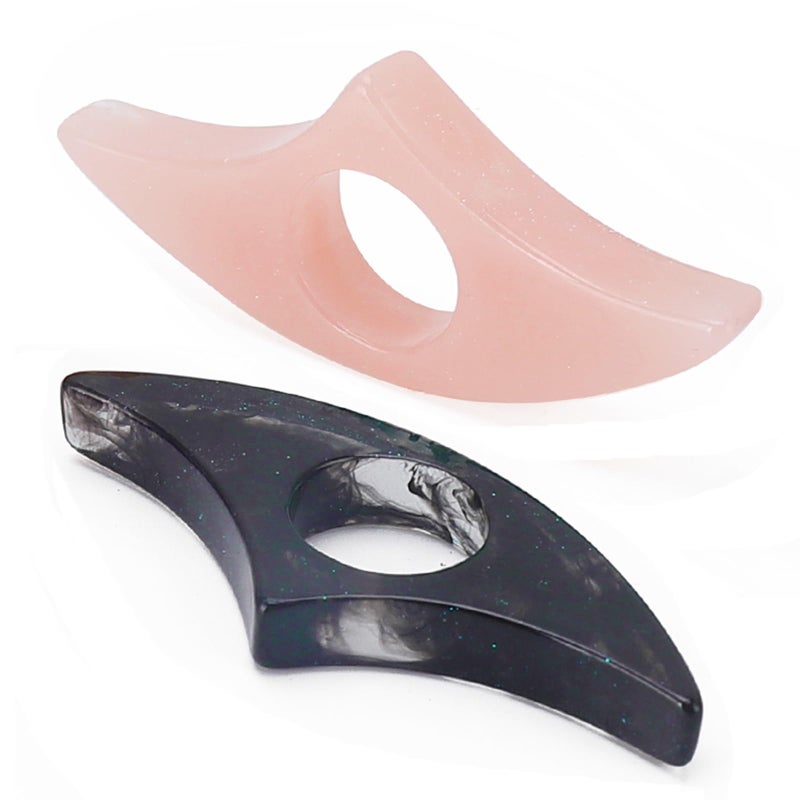 حامل صفحات الكتب Kartterfly Thumb Book Page Holder للقراءة، عبوة من قطعتين، فاصل كتاب على شكل حلقة مرصعة بالنجوم، حامل أصابع للقراءة، هدايا لمحبي الكتب (وردي، أسود) - Image 1
