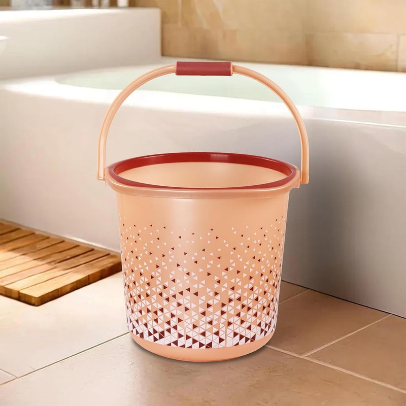 Kuber Industries 24 Litres Water Bucket for Washing Clothes with Handle | Bathing Balti for Bathroom | Water Storage Container - Essential for Household Chores | Tined- Brown - Image 1