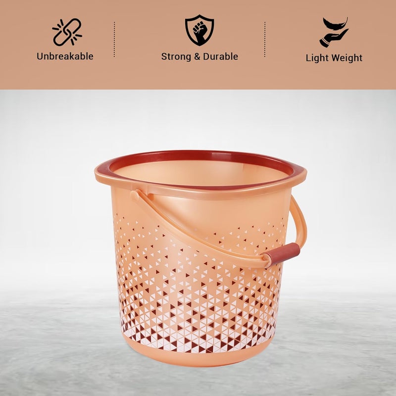 Kuber Industries 24 Litres Water Bucket for Washing Clothes with Handle | Bathing Balti for Bathroom | Water Storage Container - Essential for Household Chores | Tined- Brown - Image 5