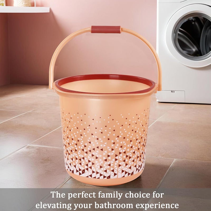 Kuber Industries 24 Litres Water Bucket for Washing Clothes with Handle | Bathing Balti for Bathroom | Water Storage Container - Essential for Household Chores | Tined- Brown - Image 2