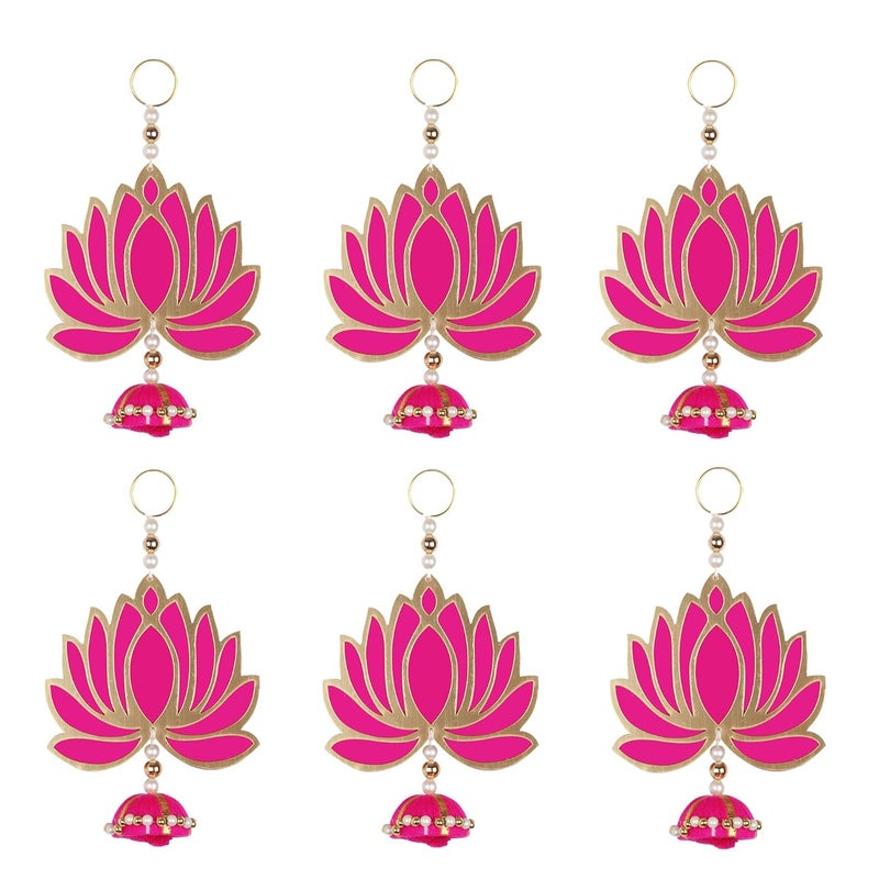 Priscilla Lotus Hangings for Decoration Floral Wall Hangings for Temple Decor Hanging for Home DecorDiwali DecorWedding and All Festival DecorPink 6 - Image 1