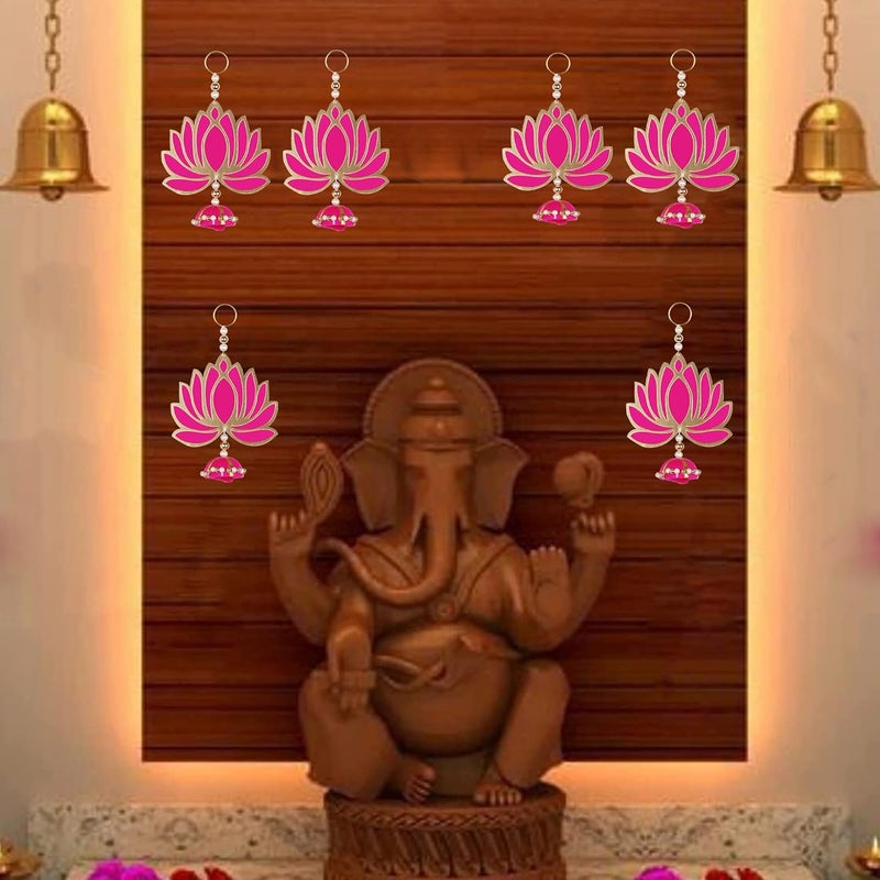 Priscilla Lotus Hangings for Decoration Floral Wall Hangings for Temple Decor Hanging for Home DecorDiwali DecorWedding and All Festival DecorPink 6 - Image 3