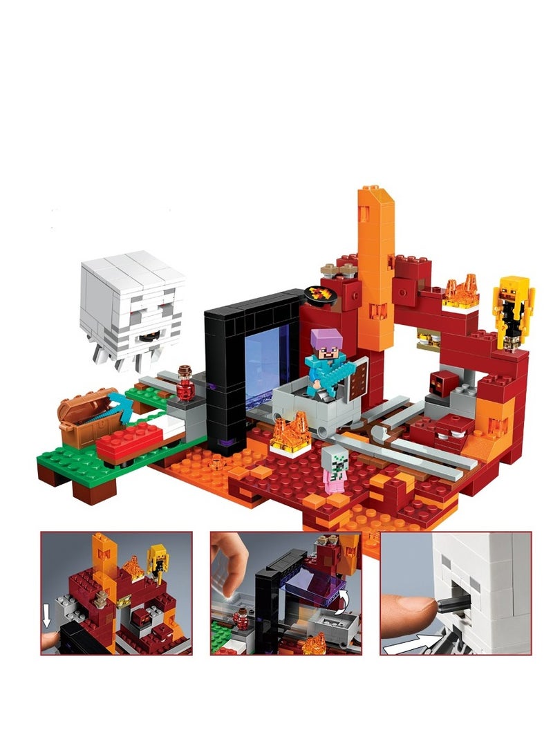 The Nether Portal Ambush Adventure Set, Building Toy for Kids with Action Figures and Battle Scenes, Toy for Boys, Girls and Gamers - Image 1