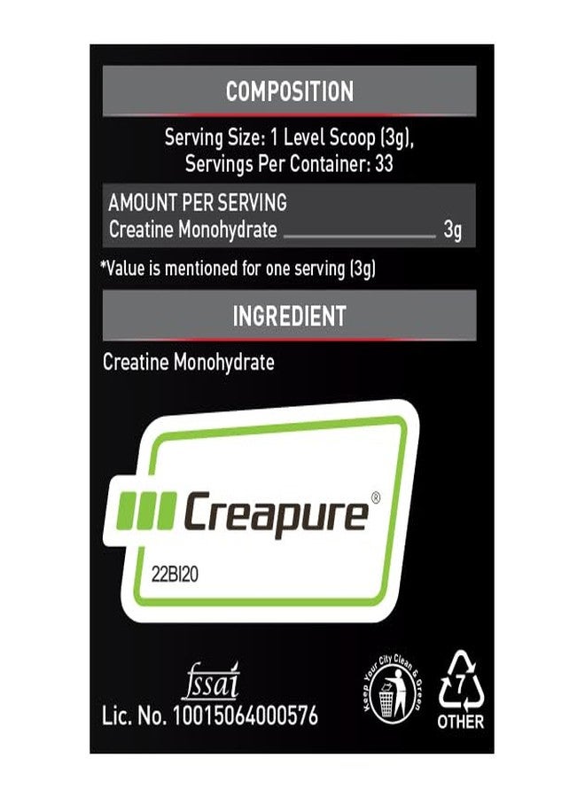 مسل بلايز مسحوق كرياتين مونوهيدرات MuscleBlaze CreaPRO مع Creapure، بدون نكهة (33 حصة، 100 غرام) - Image 4