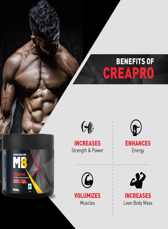 مسل بلايز مسحوق كرياتين مونوهيدرات MuscleBlaze CreaPRO مع Creapure، بدون نكهة (33 حصة، 100 غرام) - Image 5