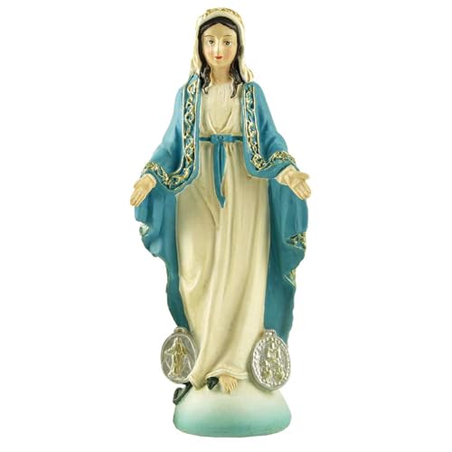 DurableDelights Virgin Mary Statue Catholic, Religious Decor Resin Statue, Our Lady of Grace of Collection and Home Use, 4.72" H. - Image 1