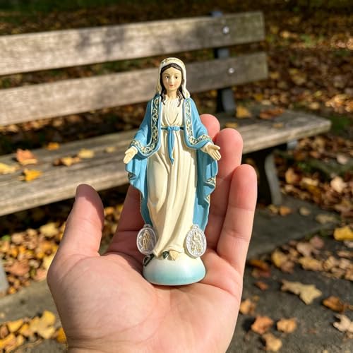 DurableDelights Virgin Mary Statue Catholic, Religious Decor Resin Statue, Our Lady of Grace of Collection and Home Use, 4.72" H. - Image 5