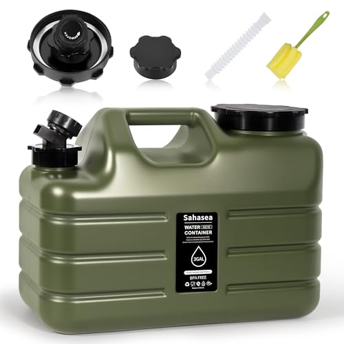 Sahasea 3 Gallon Water Jug, Portable Camping Water Jug Dispenser with Spigot, Leak-Proof Water Storage Containers for Camping, Outdoor, RV, BPA Free Emergency Water Tank, Green - Image 1