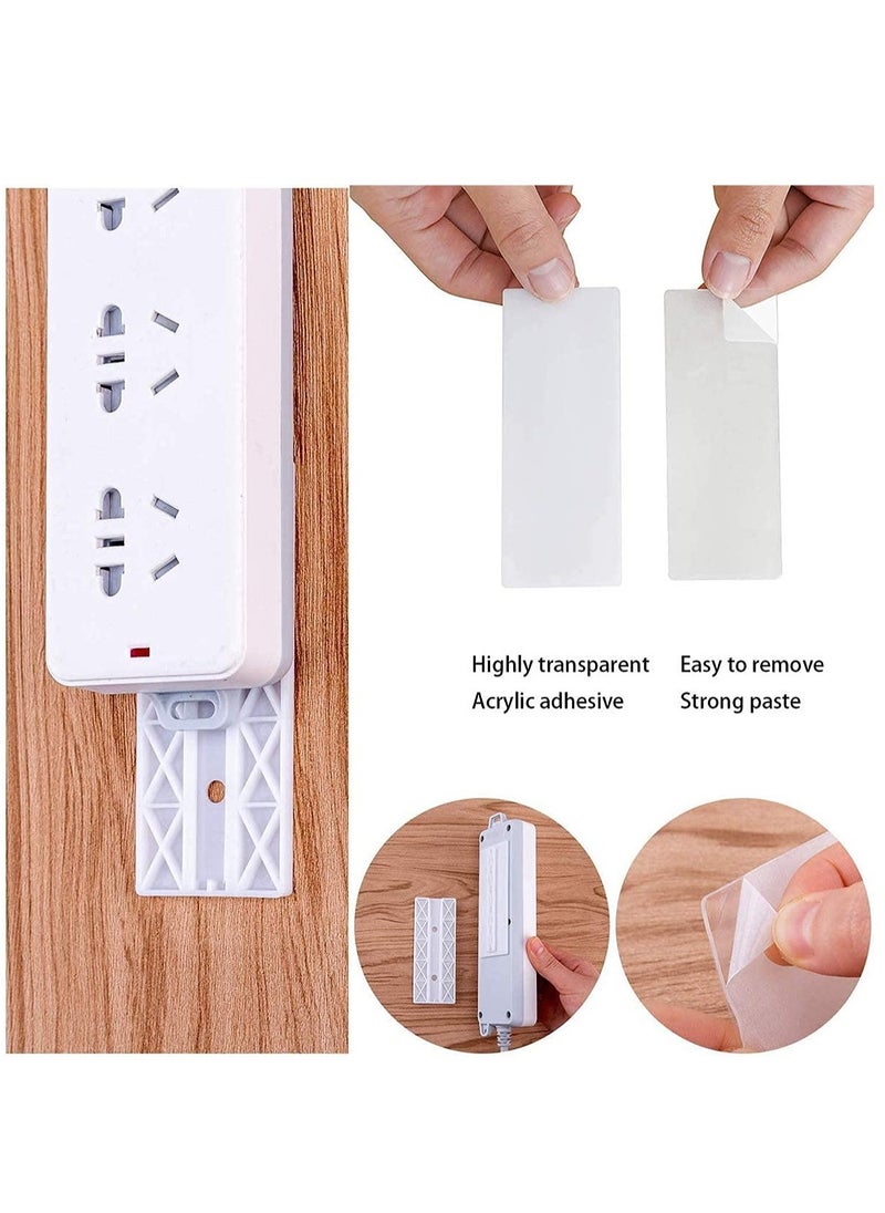 Generic - 2 Pack Power Strip Holder, Surge Protector Fixator, Wall Mount Cable Management System, Self Adhesive Punch Free for Remote Control Router Computer Kitchen Home and Office - Image 1