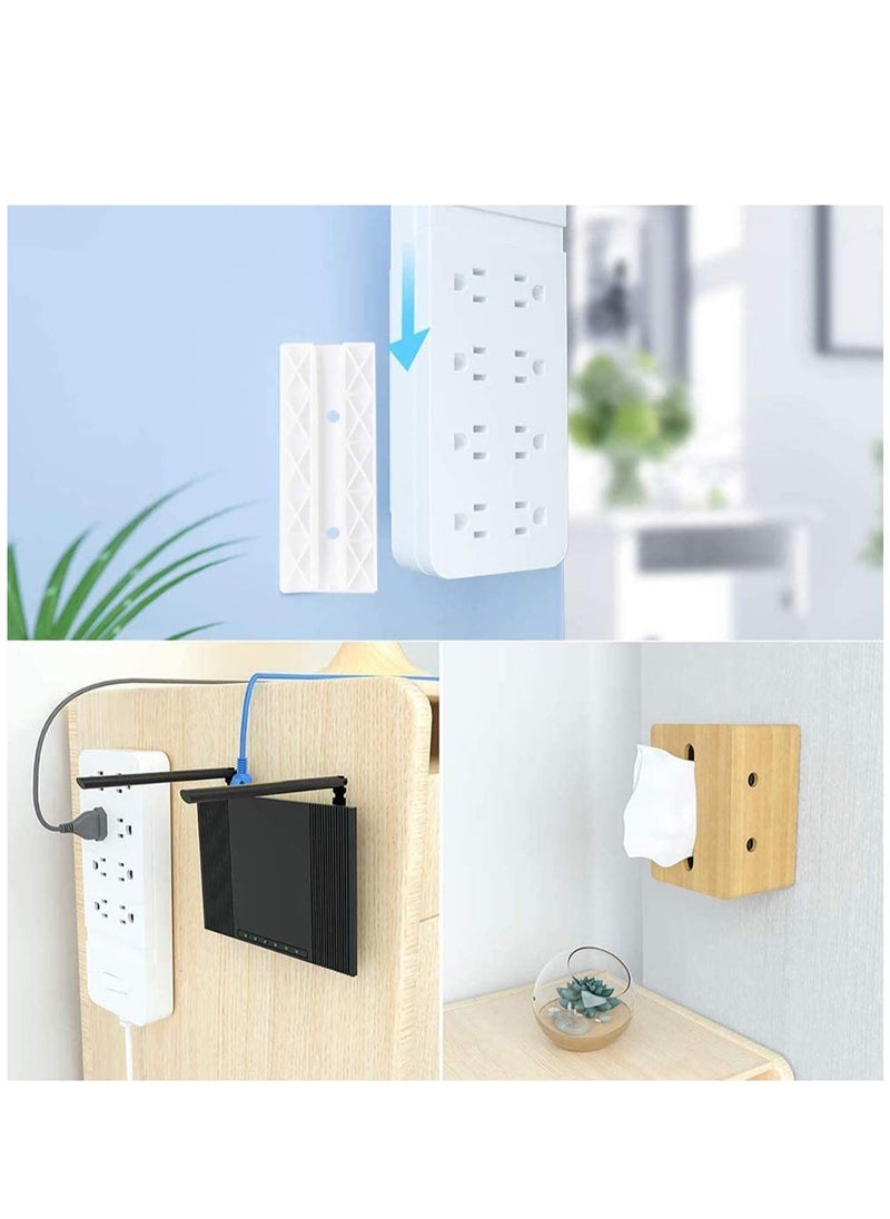 Generic - 2 Pack Power Strip Holder, Surge Protector Fixator, Wall Mount Cable Management System, Self Adhesive Punch Free for Remote Control Router Computer Kitchen Home and Office - Image 1