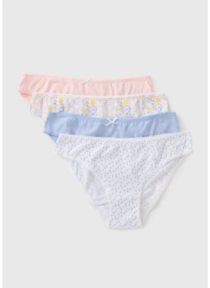 Matalan 4 Pack Multicolour Floral Mini Knickers