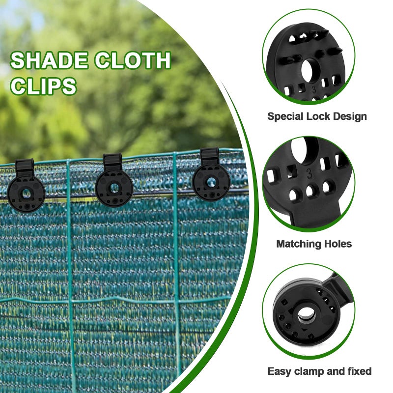 Mity Rain 50 Pcs Shade Cloth Clips, 2024 Shade Cloth Plastic Clips Greenhouse Shade Cloth Fix Clamp, Windproof Awning Clamp Grip Tarp Clips for Sunshade Net, Anti Bird Netting, Garden Netting, Patio Accessories - Image 4