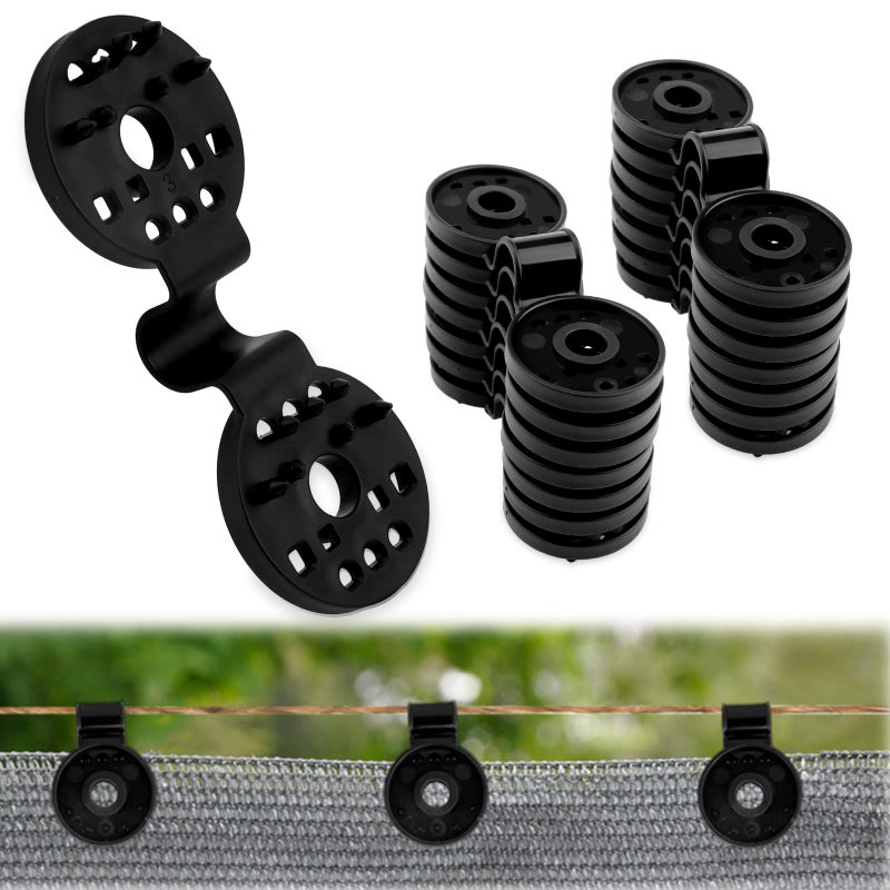 Mity Rain 50 Pcs Shade Cloth Clips, 2024 Shade Cloth Plastic Clips Greenhouse Shade Cloth Fix Clamp, Windproof Awning Clamp Grip Tarp Clips for Sunshade Net, Anti Bird Netting, Garden Netting, Patio Accessories - Image 1