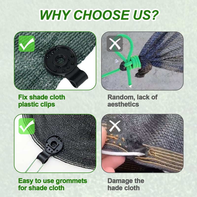 Mity Rain 50 Pcs Shade Cloth Clips, 2024 Shade Cloth Plastic Clips Greenhouse Shade Cloth Fix Clamp, Windproof Awning Clamp Grip Tarp Clips for Sunshade Net, Anti Bird Netting, Garden Netting, Patio Accessories - Image 3