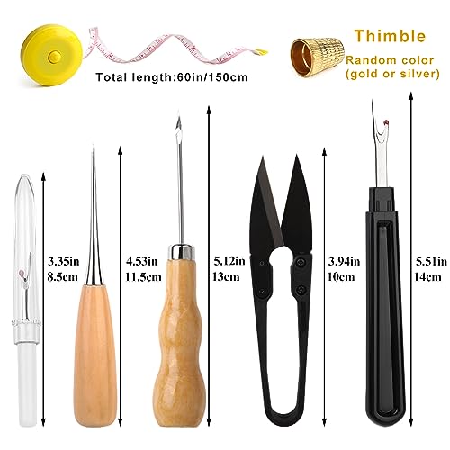 BAGERLA Upholstery Repair Sewing Kit Heavy Duty Sewing Kit with Awl Tools, Seam Ripper, Hand Stitching Needles, Upholstery Thread, Leather Craft Tool Kit for Shoes Sofa Tent Carpet Leather Craft DIY - Image 3