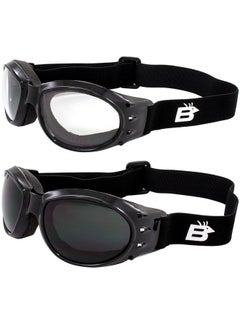 Eagle Red Baron Motorcycle Airsoft Goggles Clear & Super Dark Day Night