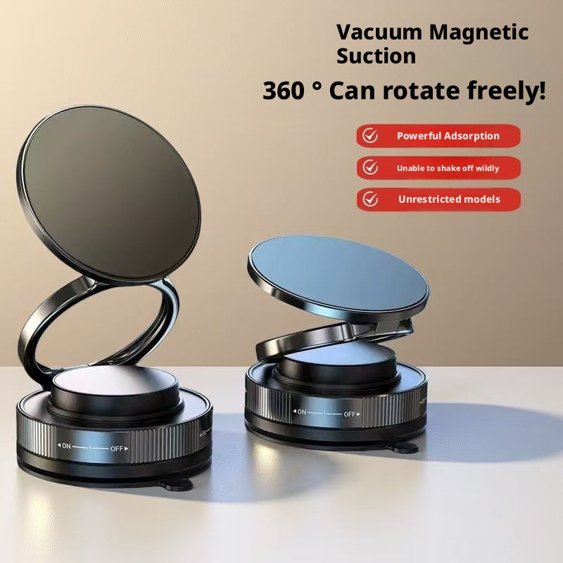Vacuum Suction Cup Magnetic Car Phone Holder, Foldable, Rotatable, for Navigation - Image 2