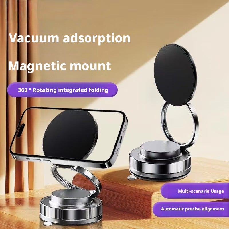 Vacuum Suction Cup Magnetic Car Phone Holder, Foldable, Rotatable, for Navigation - Image 3
