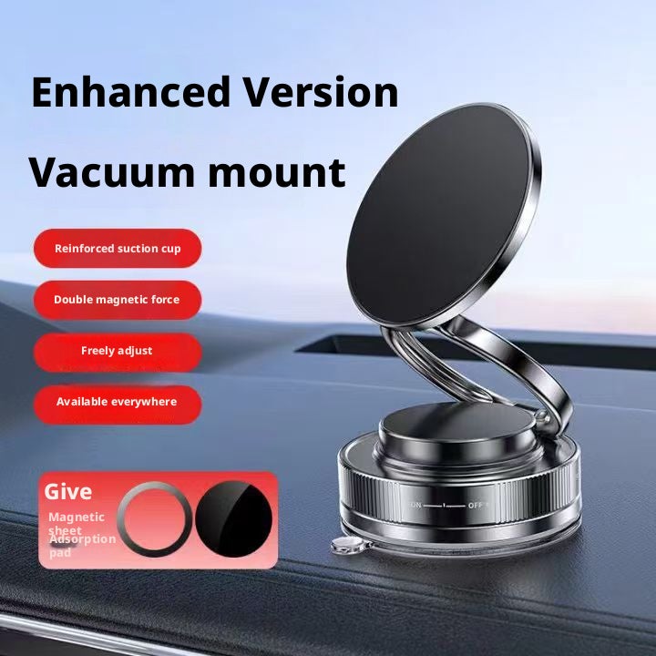 Vacuum Suction Cup Magnetic Car Phone Holder, Foldable, Rotatable, for Navigation - Image 1