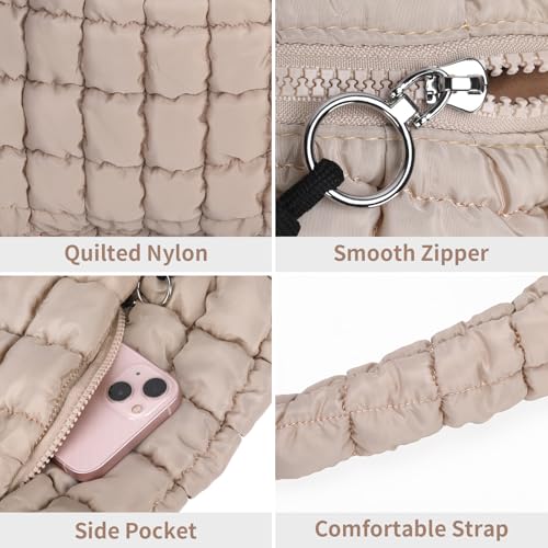 PRAGARI Puffer Tote Bag for Women Large Quilted Carryall Bag Soft Puffy Crossbody Lightweight Shoulder Handbags Work Travel - Image 4