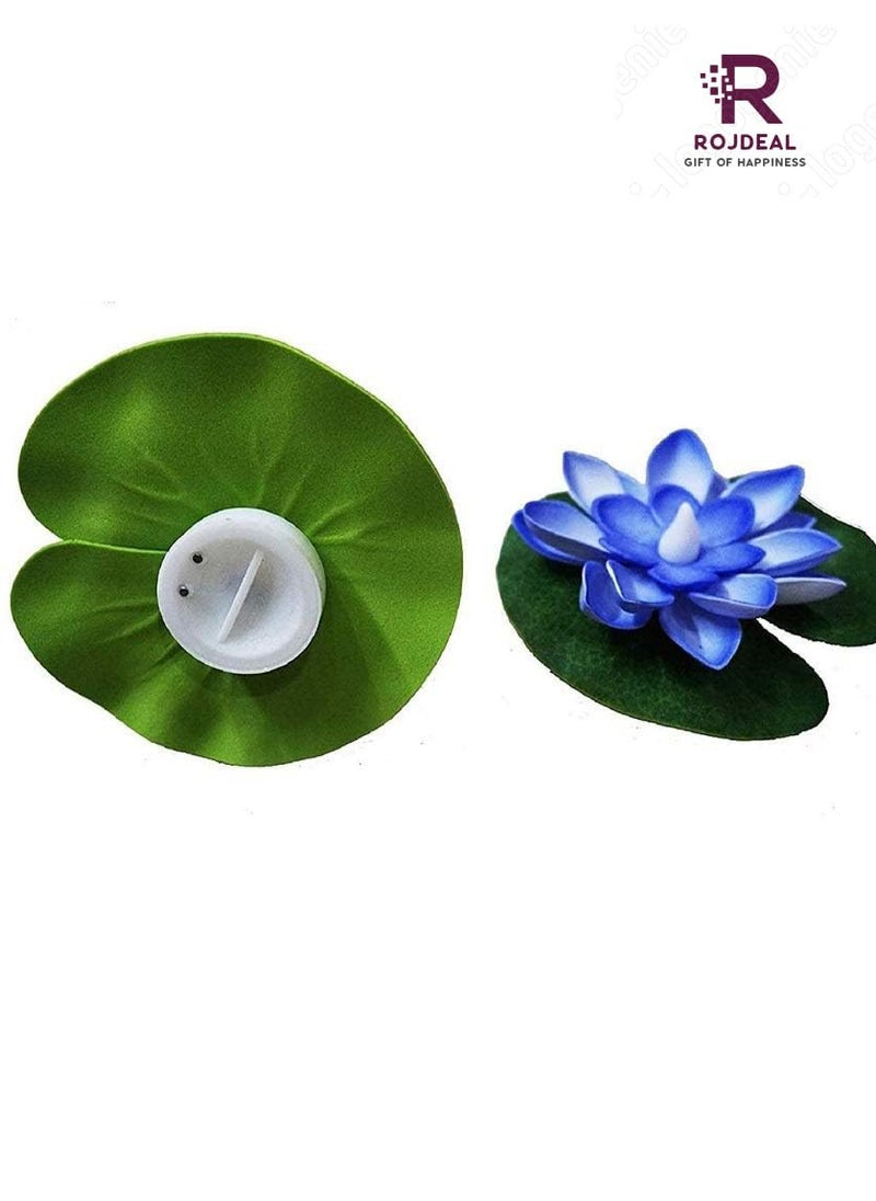 ROJDEAL ROJDEAL 6 Pcs Diwali Lotus Decoration Floating Lotus with Lights Plastic Flower Diwali Artificial Lotus Flowers Sensor Led Tea Light for Diwali Puja Home Outdoor Party Decoration  - Image 4